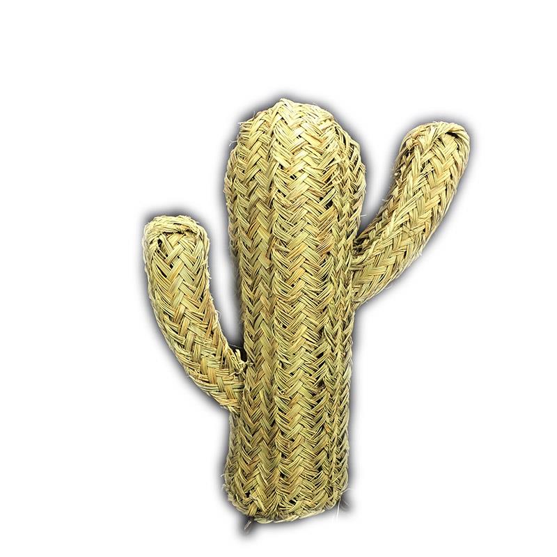 Decorazione cactus in paglia intrecciata a mano